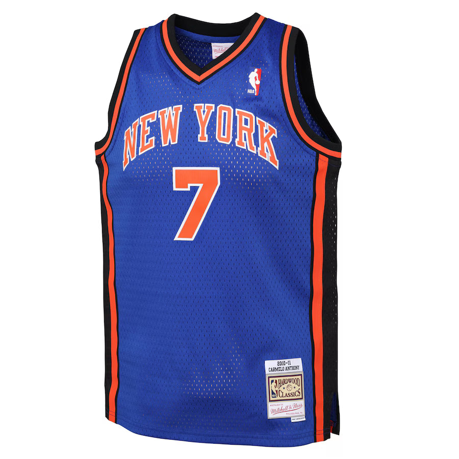Youth New York Knicks Carmelo Anthony Mitchell & Ness Blue 2010-11 Hardwood Classics Swingman Jersey
