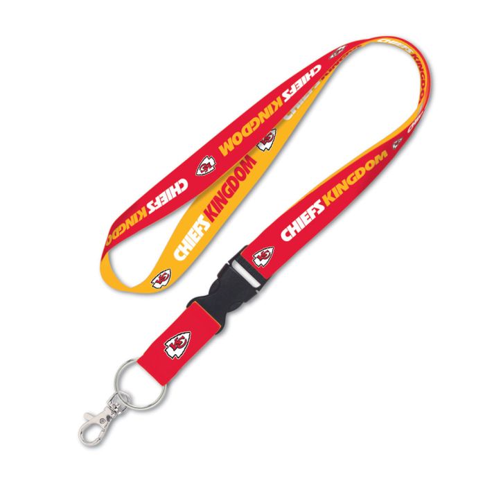 Kansas City Chiefs 1" Lanyard "Chiefs Kingdom" with Detachable Buckle By Wincraft