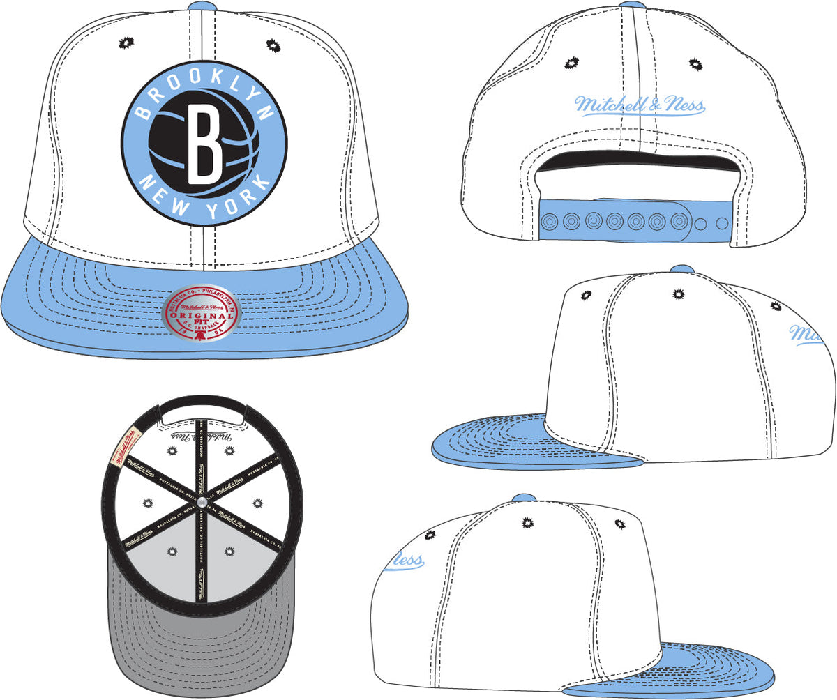 Men's Mitchell & Ness Brooklyn Nets University Home 2 Tone Adjustable Snapback