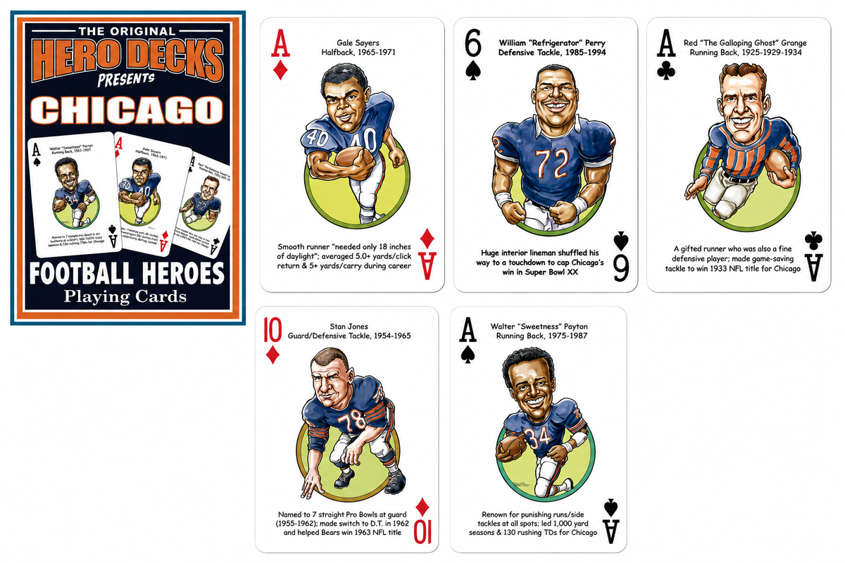 Chicago Bears NFL Hero Decks Playing Cards Poker Sized 52 Card Deck