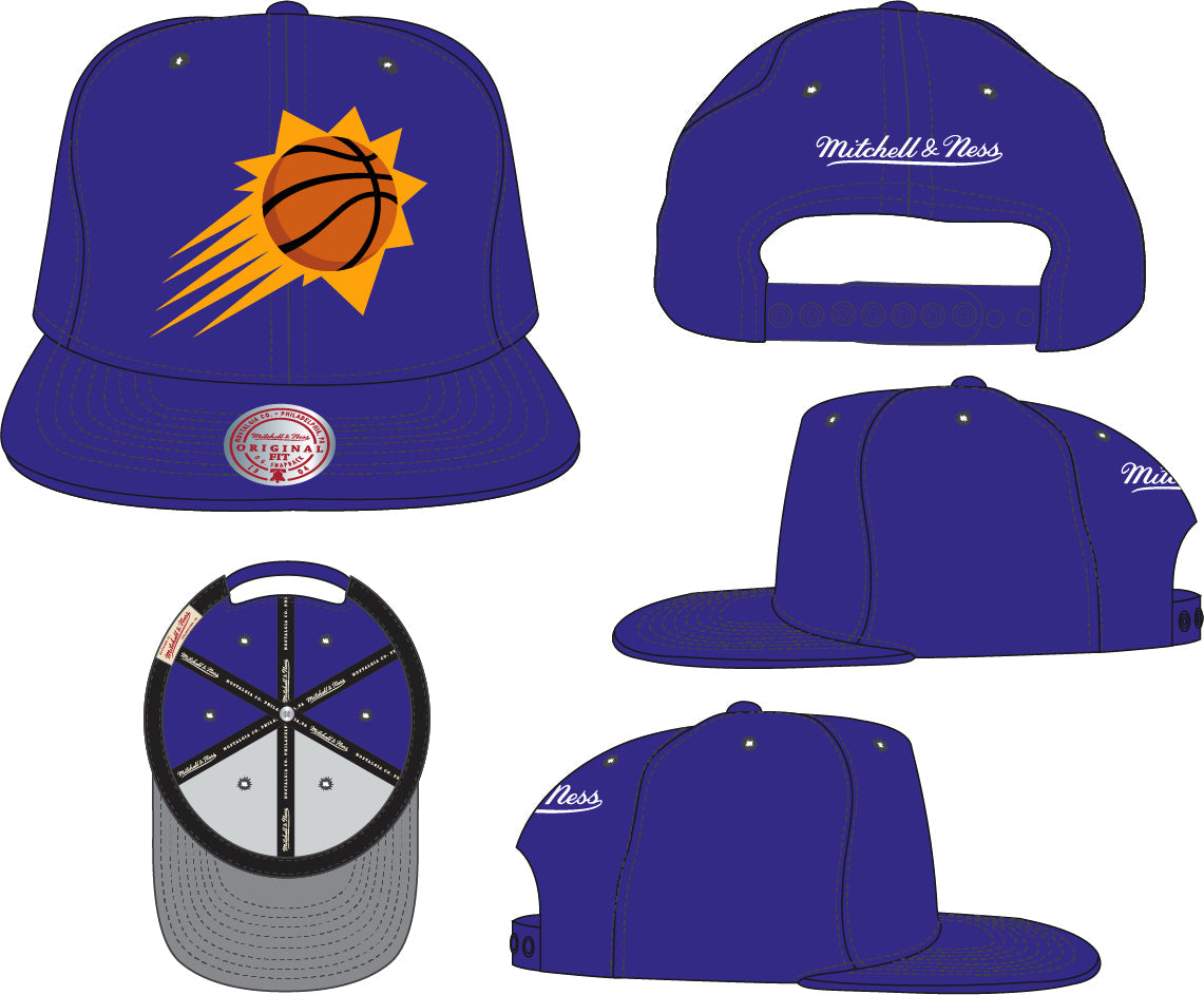 Men's Phoenix Suns Mitchell & Ness Ground 2.0 Purple Burst Snapback Adjustable Hat