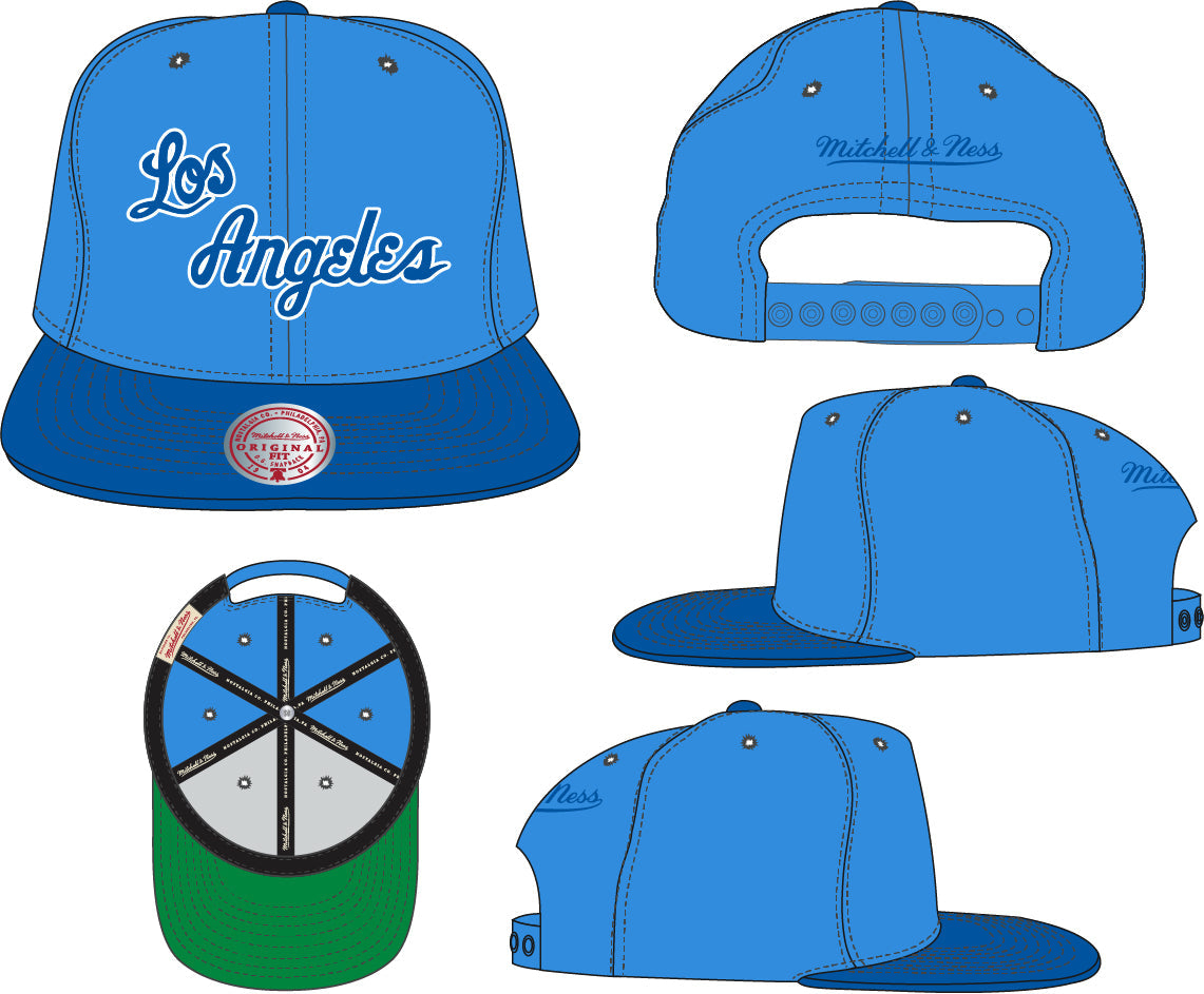 Mens NBA Los Angeles Lakers Blue 2-Tone 2.0 Snapback Hat By Mitchell And Ness