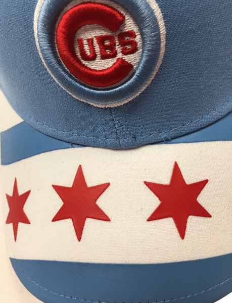 Mens MLB Chicago Cubs Chicago Flag Wrapped 39THIRTY Flex Fit Cap By New Era