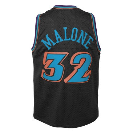 Youth Utah Jazz Karl Malone Mitchell & Ness 1996-97 Hardwood Classics Reload 2.0 Swingman Jersey-Black