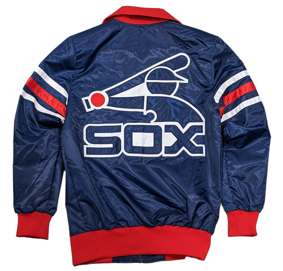 Men's Chicago White Sox The Captain II Cooperstown Collection Navy Starter Varsity Jacket