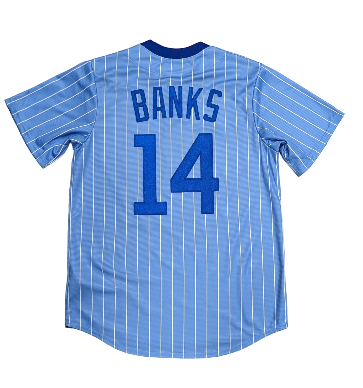 Men's Ernie Banks Chicago Cubs Cooperstown Powder Blue NIKE Replica Jersey