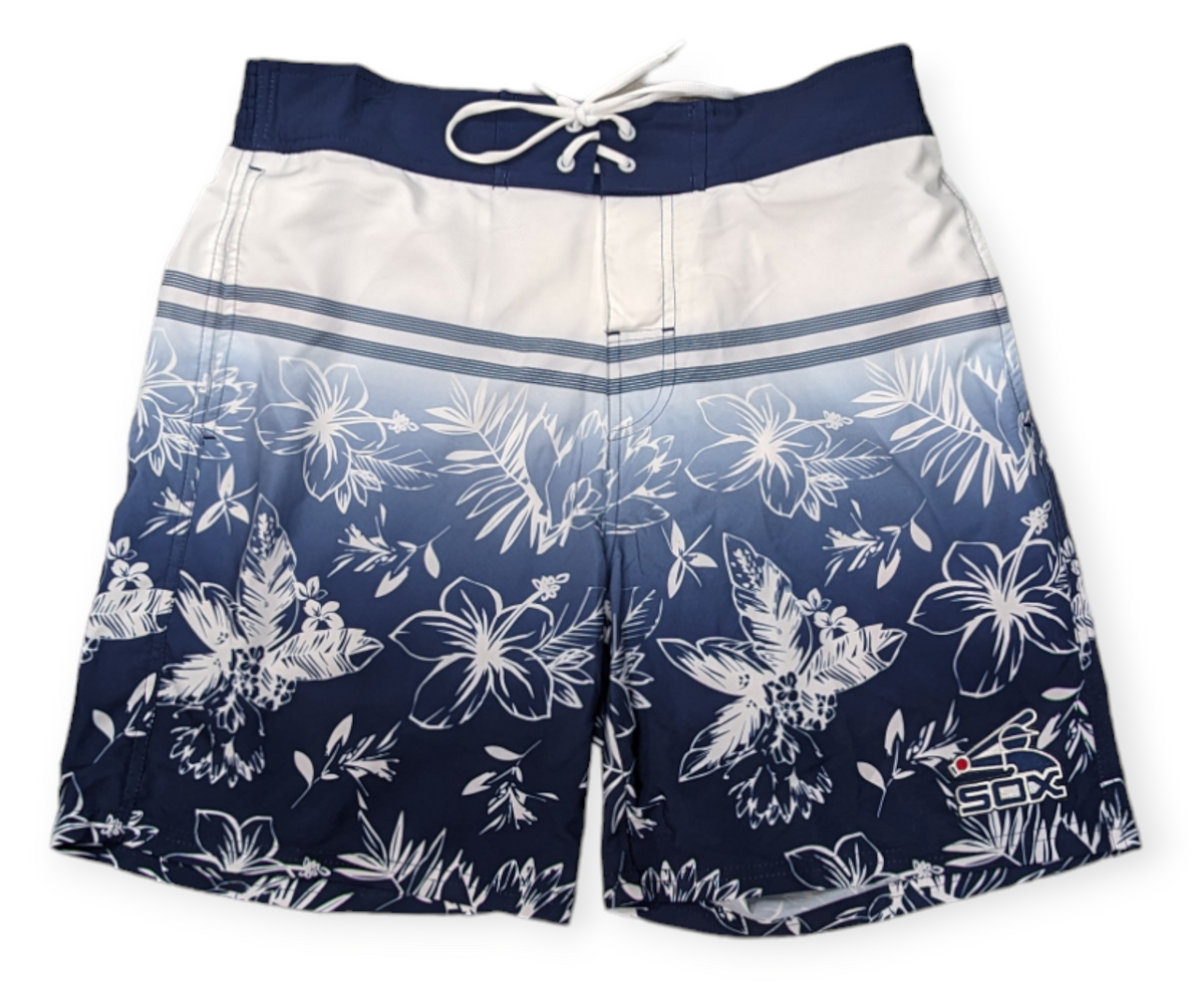 Men's Chicago White Sox Cooperstown Collection Hawaiian Print Navy Swim Trunks