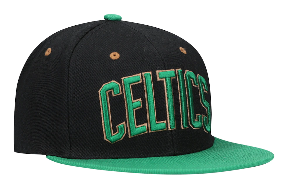 Boston Celtics Mitchell & Ness Hardwood Classics Reload 2.0 Snapback Hat - Black/Kelly Green