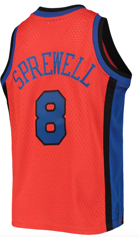 Men's Latrell Sprewell New York Knicks Mitchell & Ness 1998-99 Hardwood Classics Reload Jersey – Orange