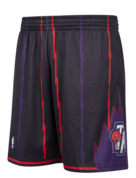 Men's Toronto Raptors Mitchell & Ness Black Hardwood Classic Reload Swingman Shorts