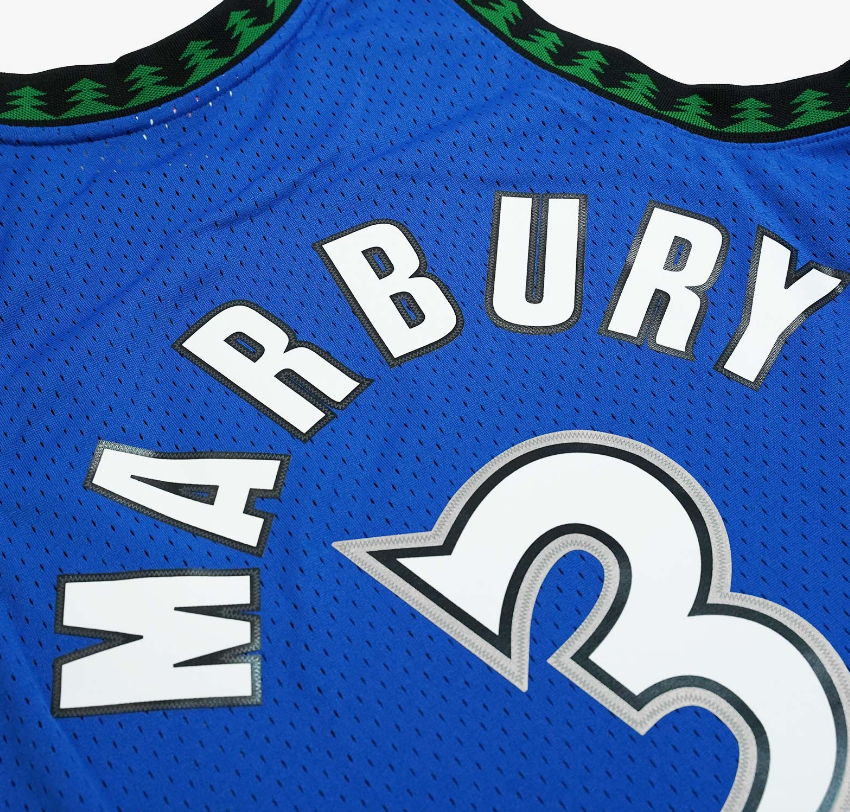Men's Minnesota Timberwolves Stephon Marbury Mitchell & Ness Blue Hardwood Classics Swingman Jersey