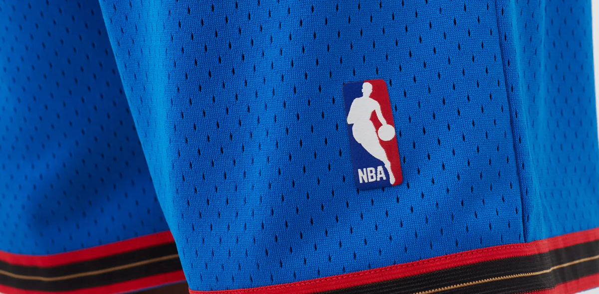Men's Philadelphia 76ers Mitchell & Ness Hardwood Classics Team Swingman Shorts - Blue