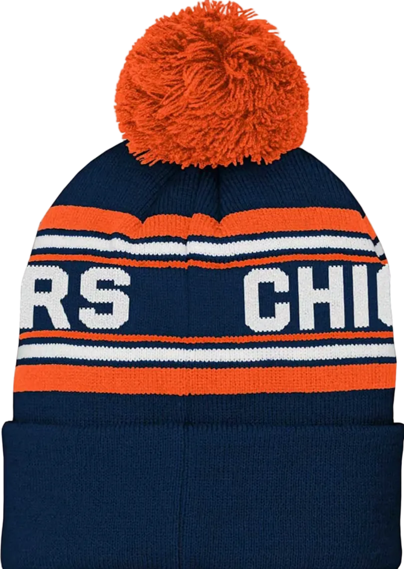 Youth Chicago Bears Jacquard Cuffed Knit Hat with Pom