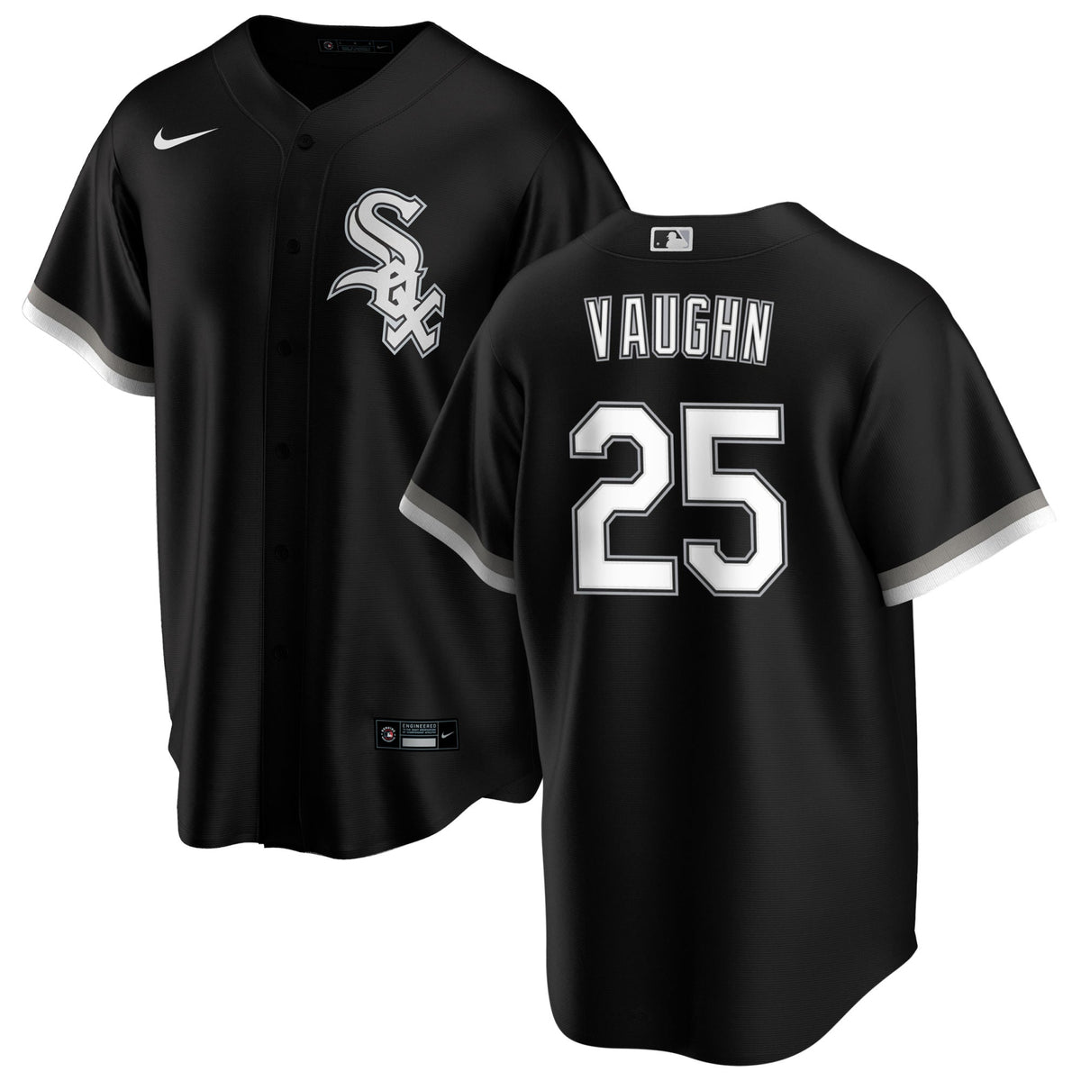 Men's Chicago White Sox Andrew Vaughn Nike Black Alternate Replica Player Name Jersey