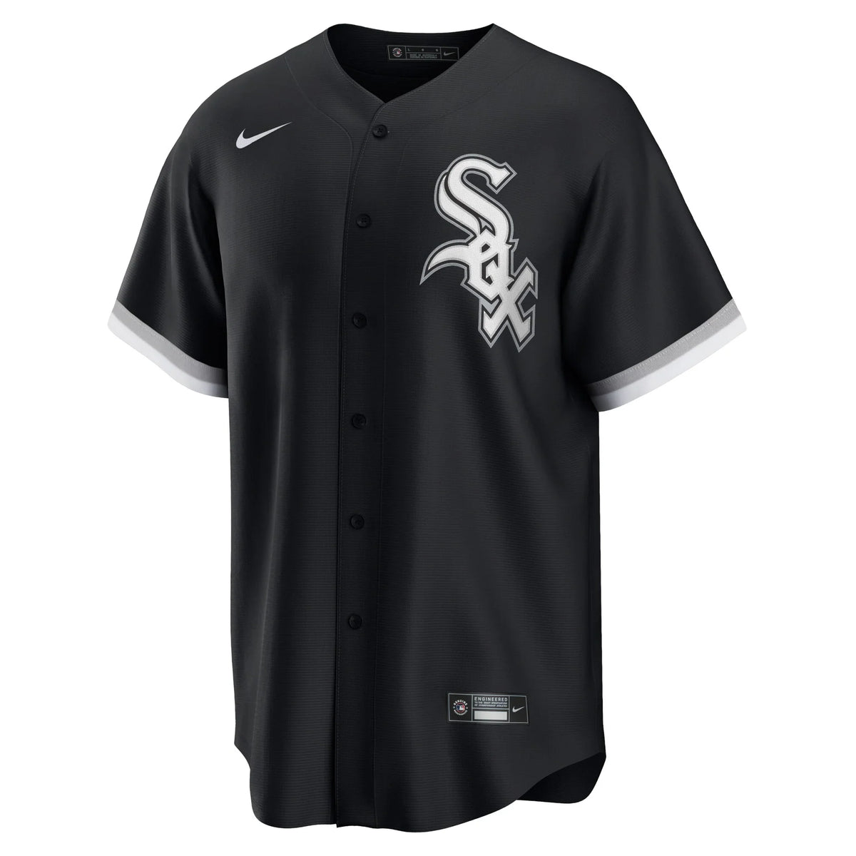 Men's NIKE Chicago White Sox Alternate Black Replica Custom Jersey with Triple Layer Twill