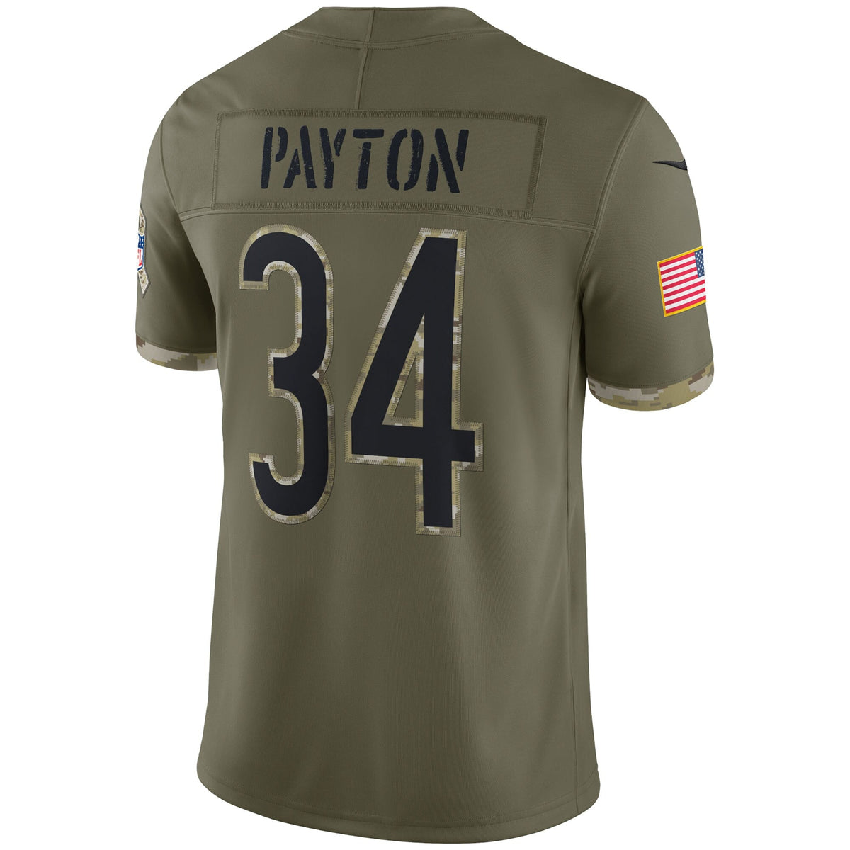 Men's Walter Payton Chicago Bears Nike 2022 Salute To Service Limited Jersey - Olive