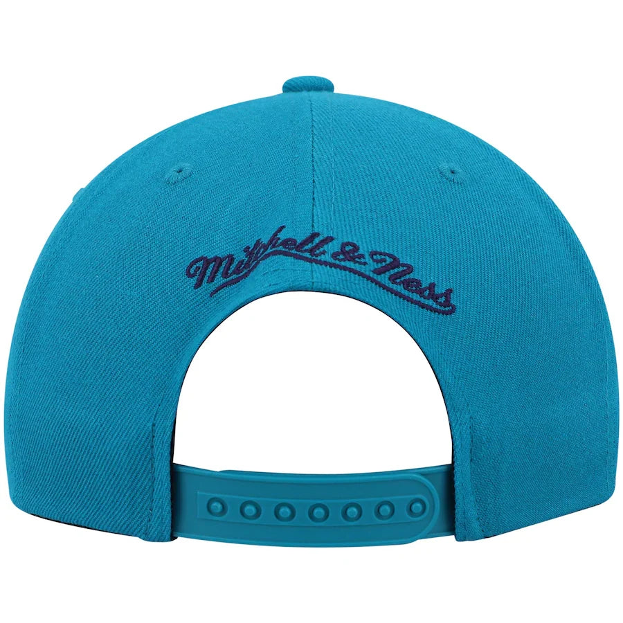 Men's Mitchell & Ness Teal/Purple Charlotte Hornets 2-Tone 2.0 Snapback Hat