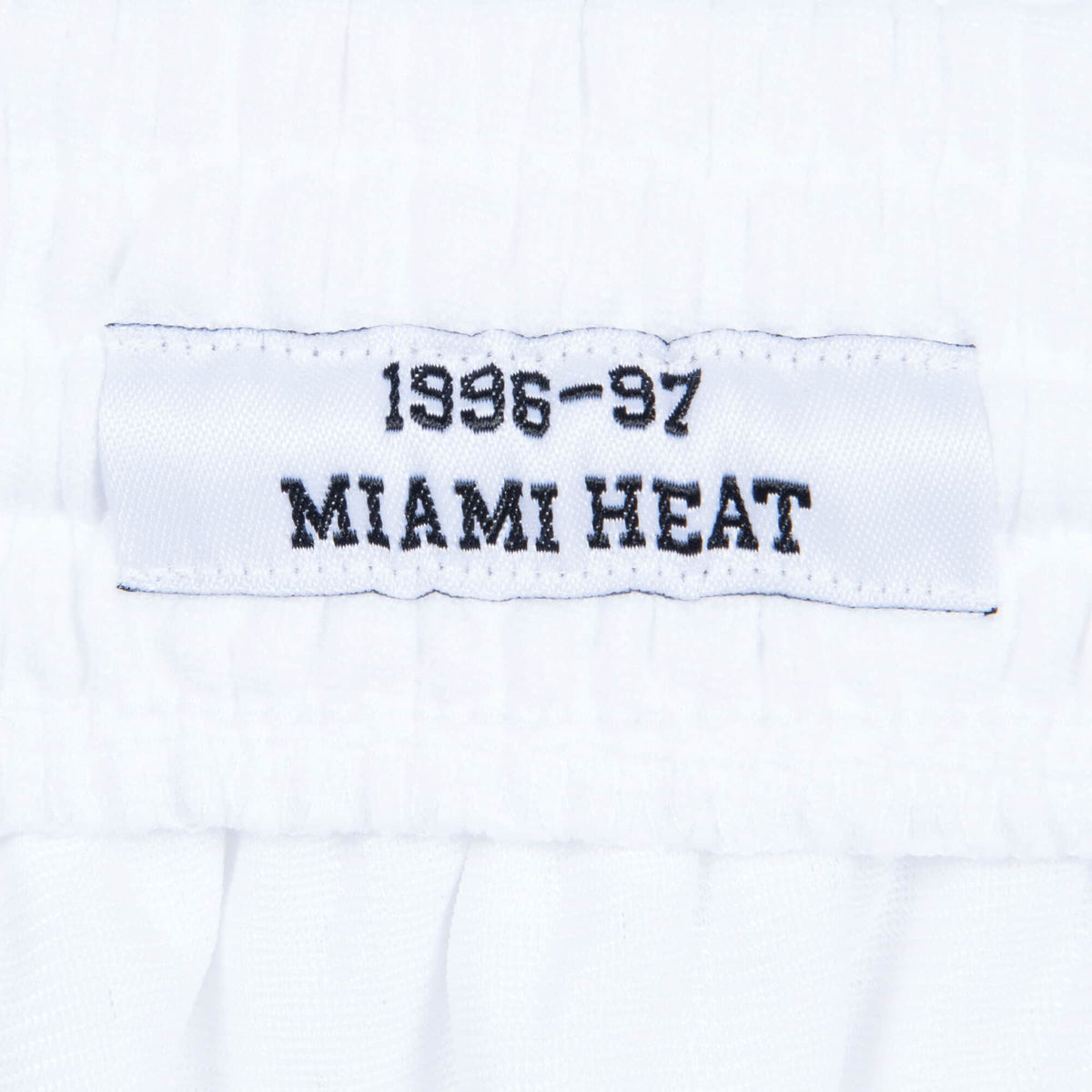 Men's Miami Heat Mitchell and Ness Hardwood Classics White 1996-97 Swingman Shorts