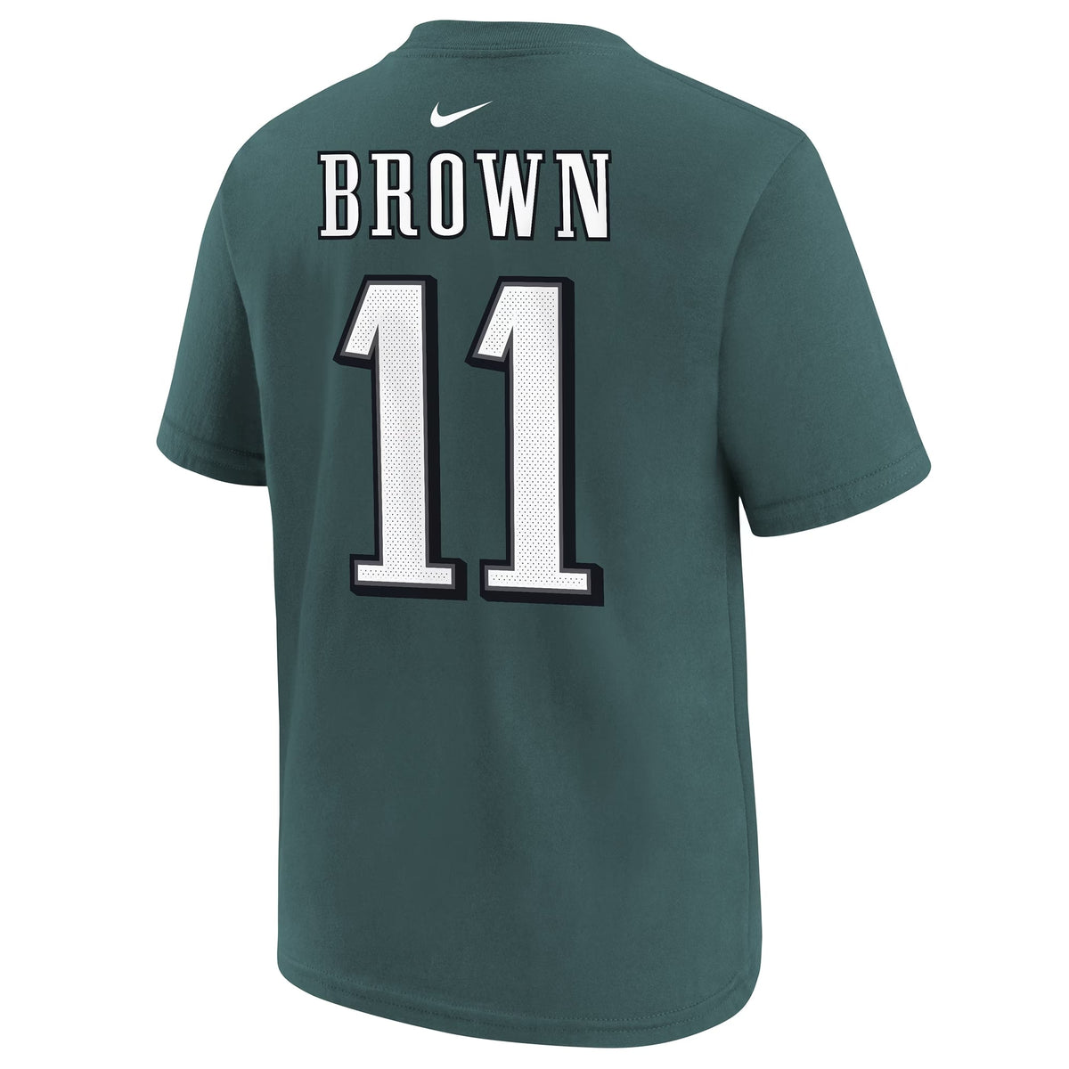 Youth Philadelphia Eagles A.J. Brown Nike Midnight Green Super Bowl LVII Name & Number T-Shirt