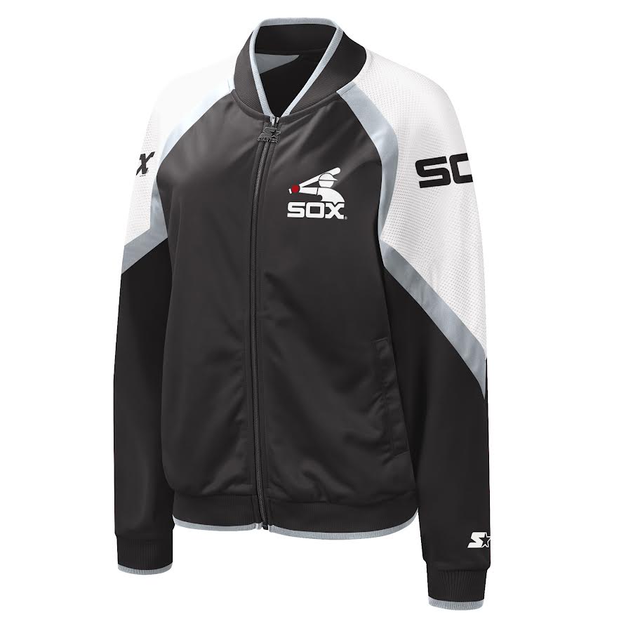 Women's Chicago White Sox Starter Cooperstown Collection Black Batterman Full Zip Track Jacket
