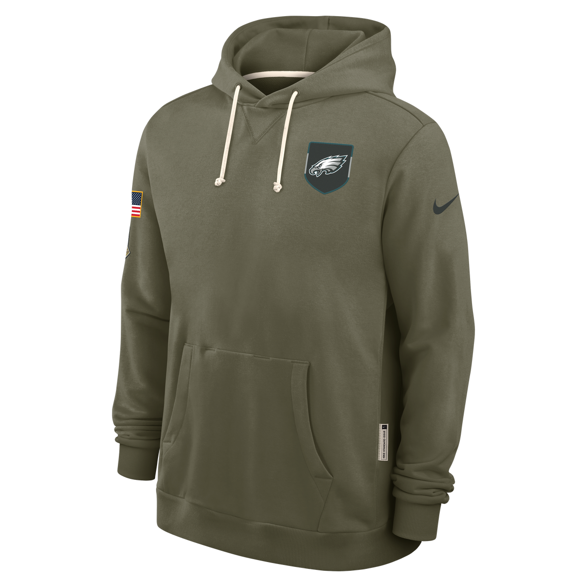 Men's Philadelphia Eagles Nike Olive Green 2025 Salute To Service Club Pullover Hoodie
