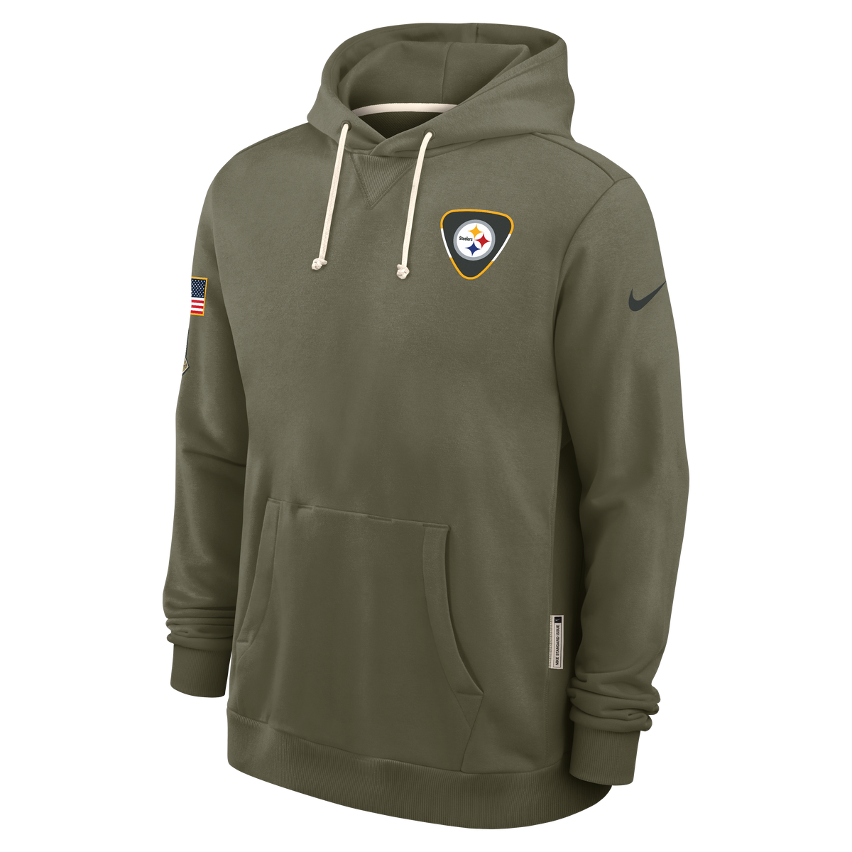Men's Pittsburgh Steelers Nike Olive Green 2025 Salute To Service Club Pullover Hoodie