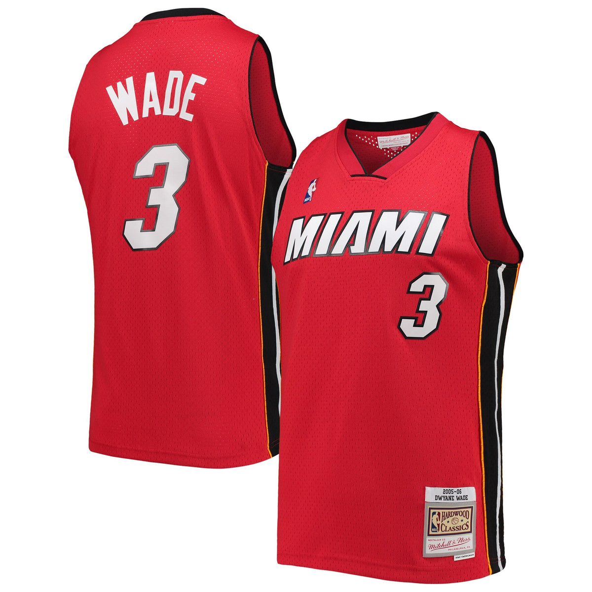 Men's Miami Heat Dwyane Wade Mitchell & Ness Red 2005-06 Hardwood Classics Swingman Jersey