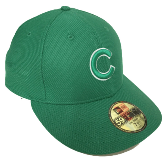 Mens Chicago Cubs Kelly Green St. Patrick's Day Low Crown Diamond Era 59FIFTY Fitted Hat By New Era