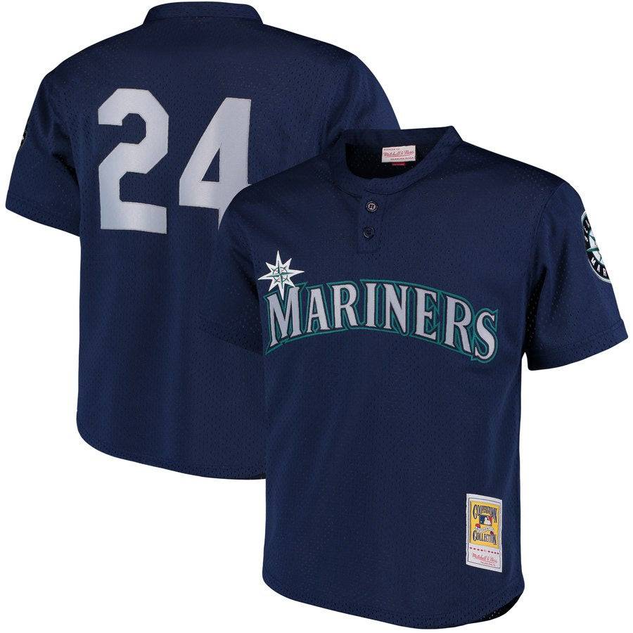 Men's Seattle Mariners Ken Griffey Jr. 1995 Mitchell & Ness Navy Cooperstown Collection Mesh Batting Practice Jersey
