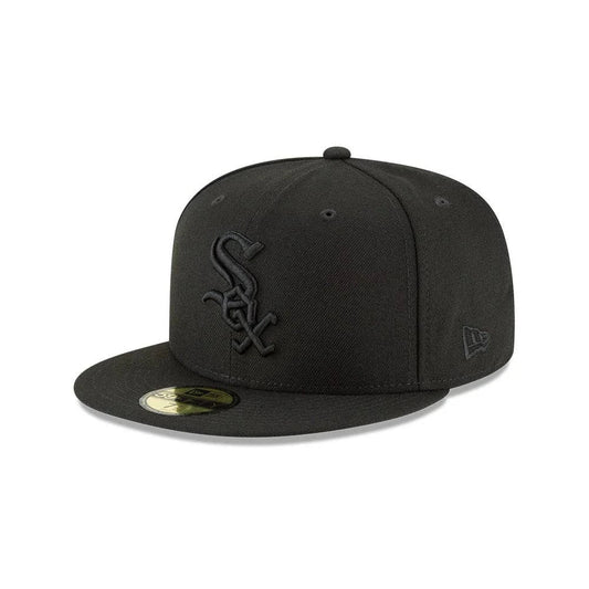 Mens Chicago White Sox New Era MLB Tonal Black on Black 59FIFTY Fitted Cap