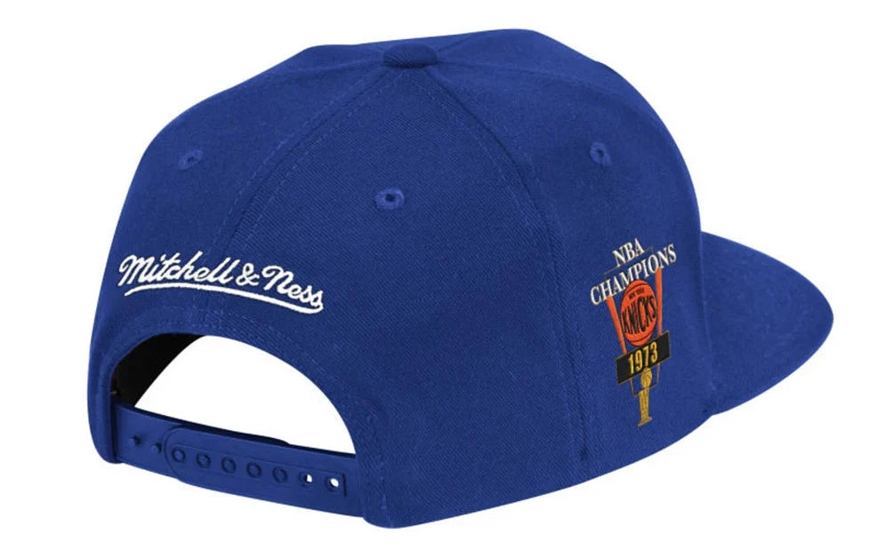 Men's Detroit Pistons Hardwood Classics Mitchell & Ness Script Champ Year Trophy Royal Snapback Hat