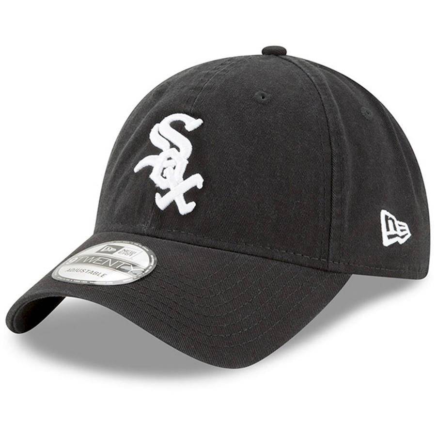 Men's Chicago White Sox New Era Black Game Replica Core Classic 9TWENTY Adjustable Hat