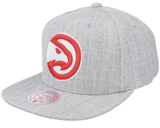 Atlanta Hawks Team Heathered Gray 2.0 Mitchell & Ness Snapback Hat