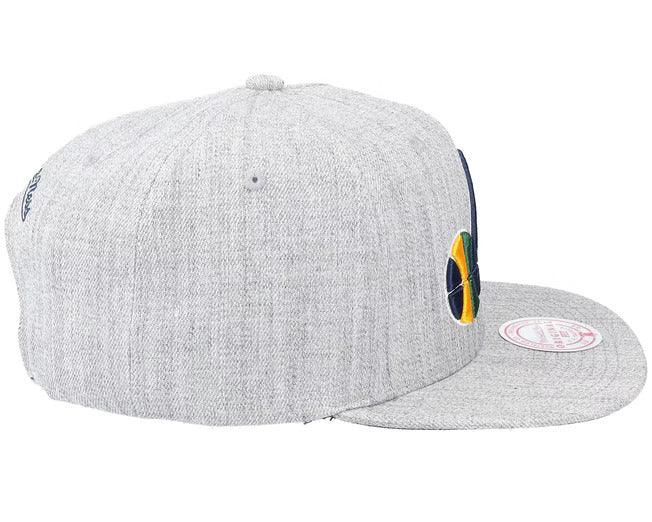 Utah Jazz Gray Heathered 2.0 Mitchell & Ness Snapback Hat