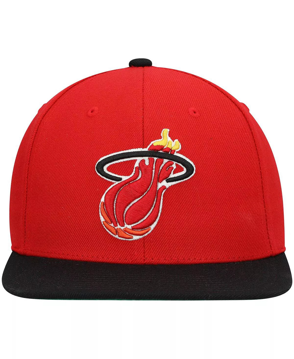 Men's Miami Heat Mitchell & Ness 2-Tone 2.0 Snapback Hat-Red/Black