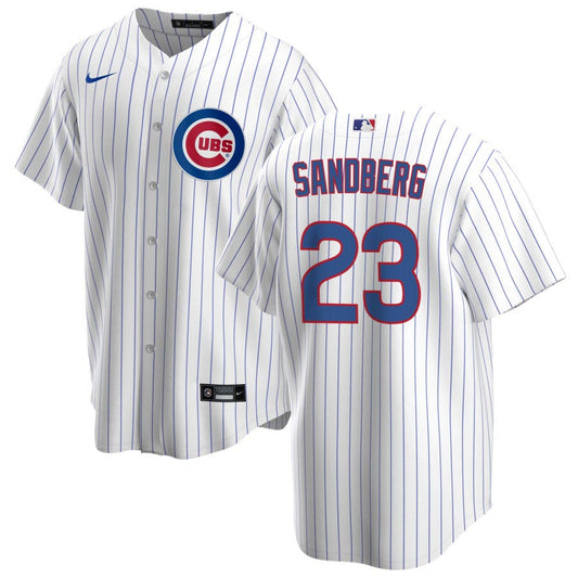 Men's Ryne Sandberg Chicago Cubs NIKE White Home Premium Twill Jersey