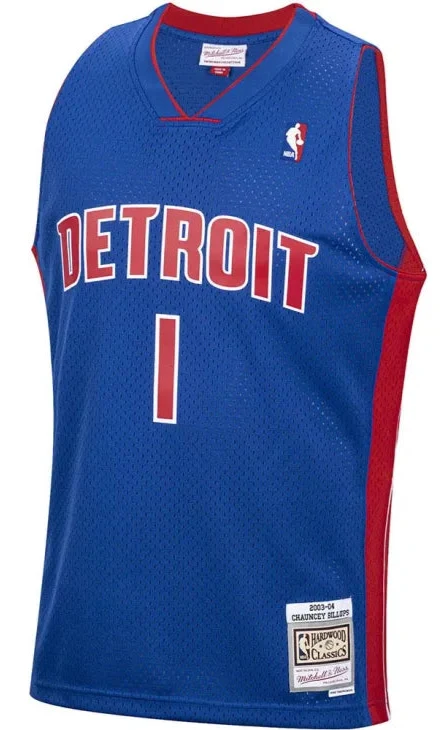 Men's Detroit Pistons Chauncey Billups 2003-04 Royal Mitchell & Ness NBA Men's Hardwood Classic Swingman Jersey