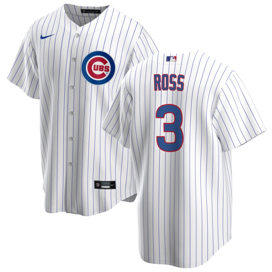 NIKE Men's David Ross Chicago Cubs White Home Premium Stitch Replica Jersey