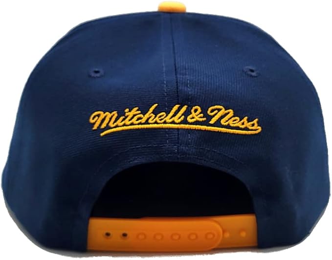 Golden State Warriors Mitchell & Ness Hardwood Classics Reload 2.0 Snapback Hat - Navy/Yellow