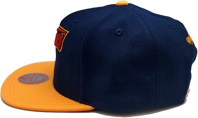 Golden State Warriors Mitchell & Ness Hardwood Classics Reload 2.0 Snapback Hat - Navy/Yellow