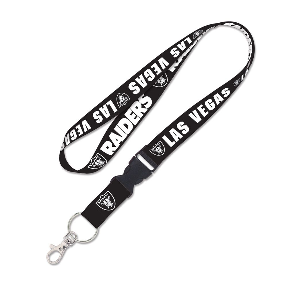 Las Vegas Raiders Black 1" Lanyard with Detachable Buckle