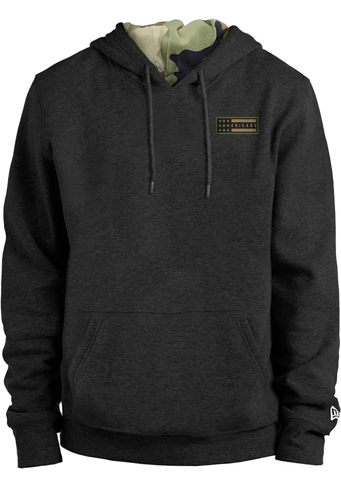 Men's Chicago Cubs New Era 2022 Armed Forces Day Black Pullover Hoodie