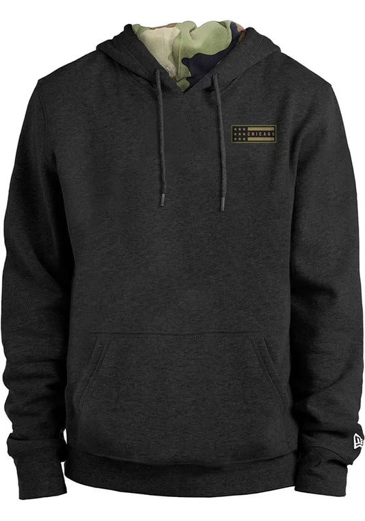 Men's Chicago Cubs New Era 2022 Armed Forces Day Black Pullover Hoodie