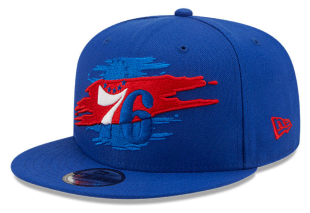 Philadelphia 76ers Logo Tear Blue New Era 9FIFTY Snapback Hat