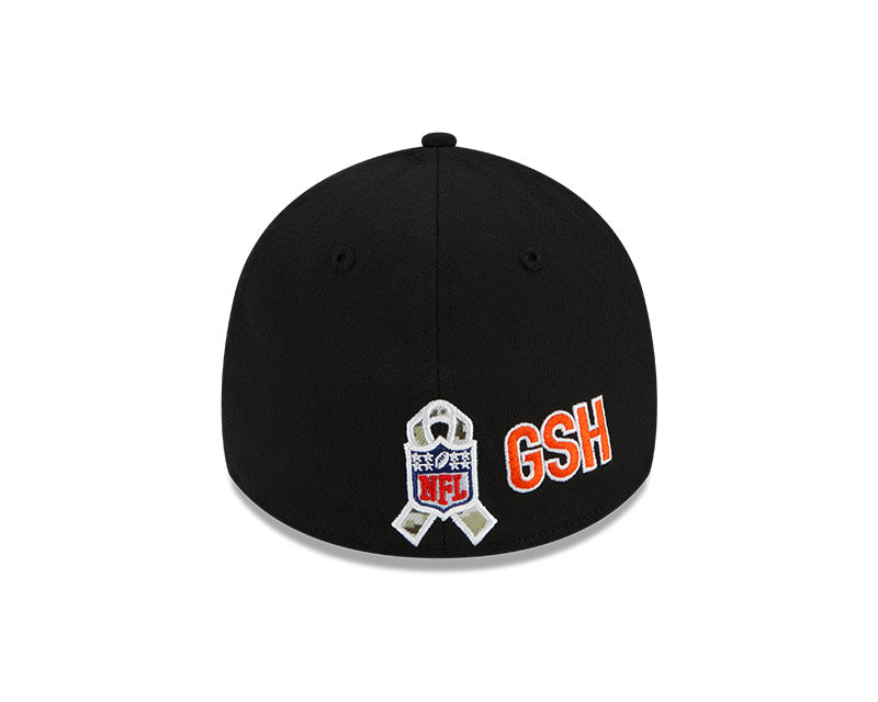 Men's Chicago Bears New Era Black 2021 Salute to Service Historic Logo 39THIRTY Flex Hat