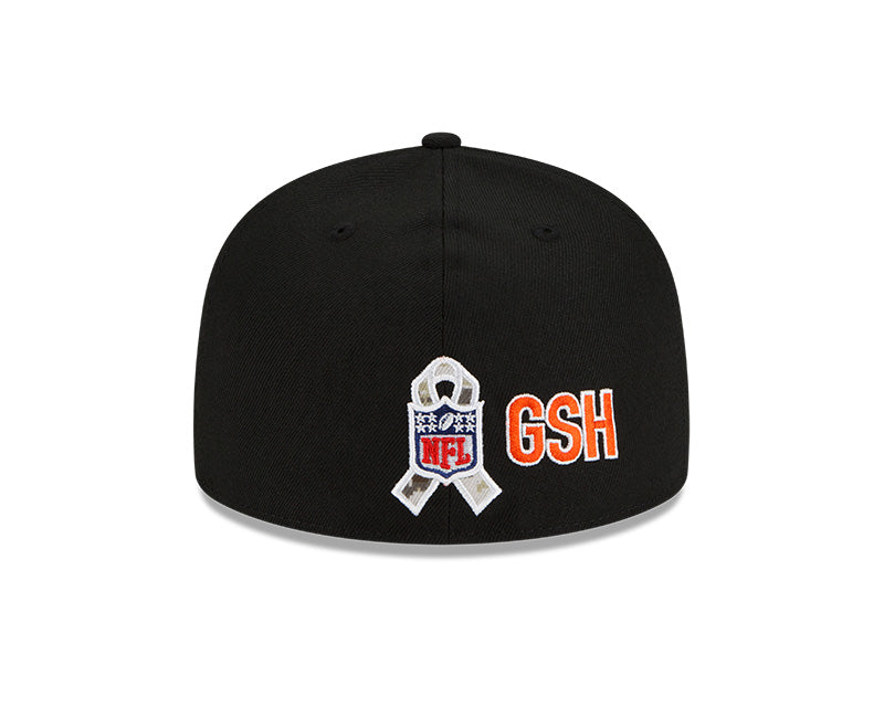 Men's Chicago Bears B Logo New Era Black/Camo 2021 NFL Sideline Salute To Service 59FIFTY Fitted Hat