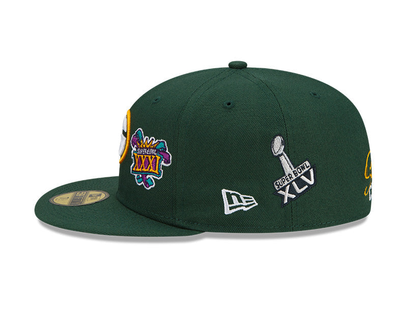 Green Bay Packers New Era Green 4 Time Champions 59FIFTY Fitted Hat