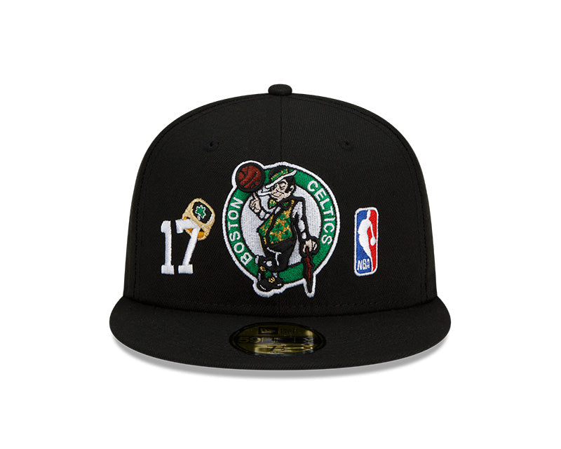 Boston Celtics 17 Time NBA Champions Edition Black New Era 59FIFTY Fitted Hat