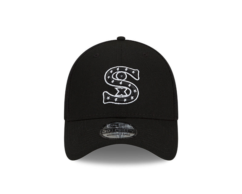 Men's Chicago White Sox New Era Black Batting Practice 39THIRTY Flex-Fit Hat