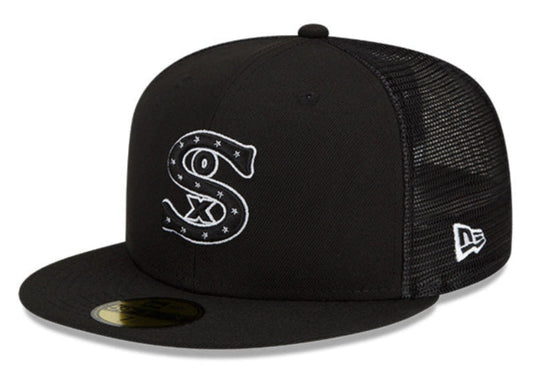 Chicago White Sox New Era Black 2023 Batting Practice Trucker 59FIFTY Fitted Hat